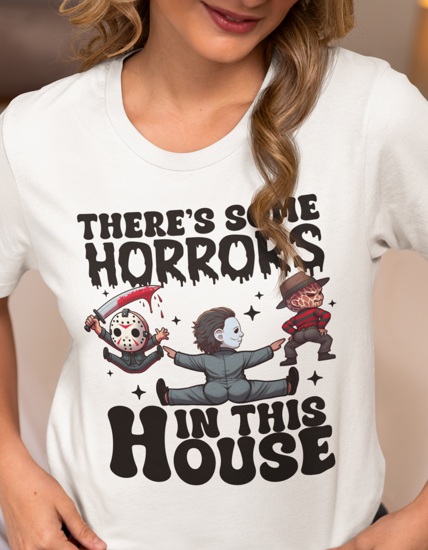 There's Some Horrors In This House Halloween Shirt - Unisex T-Shirt for Men or Women