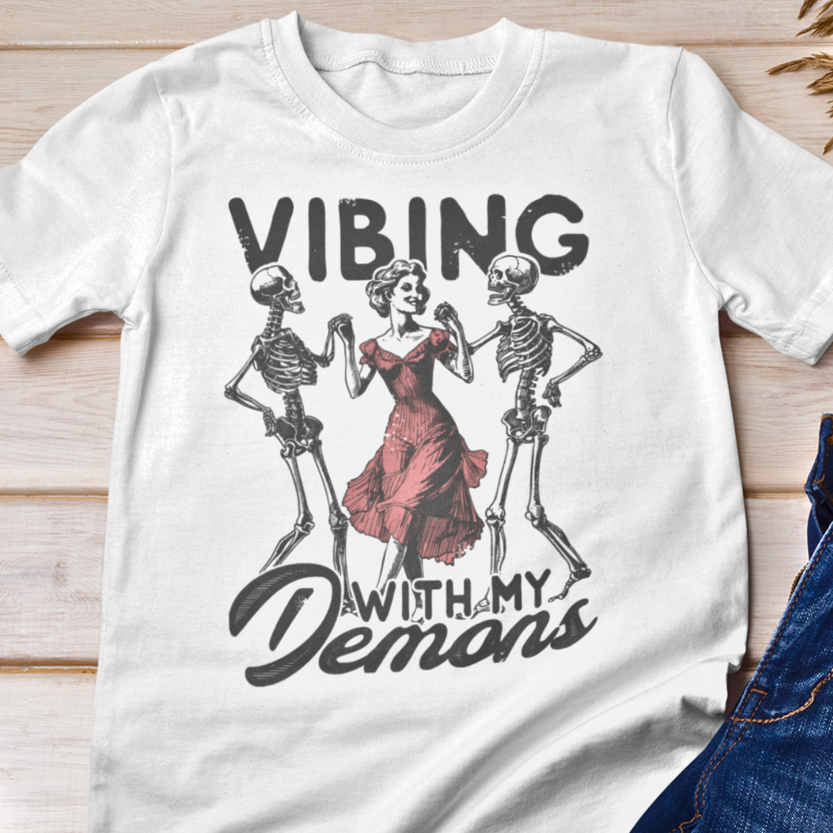 Vibing with my Demons Shirt - Unisex Halloween Shirt for Men or Women