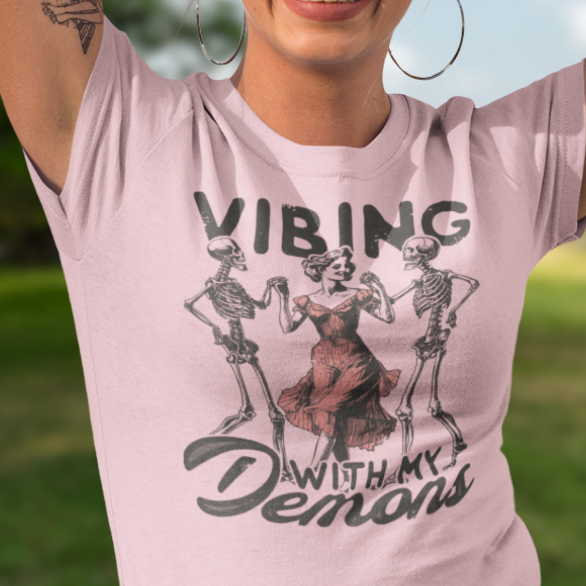 Vibing with my Demons Shirt - Unisex Halloween Shirt for Men or Women