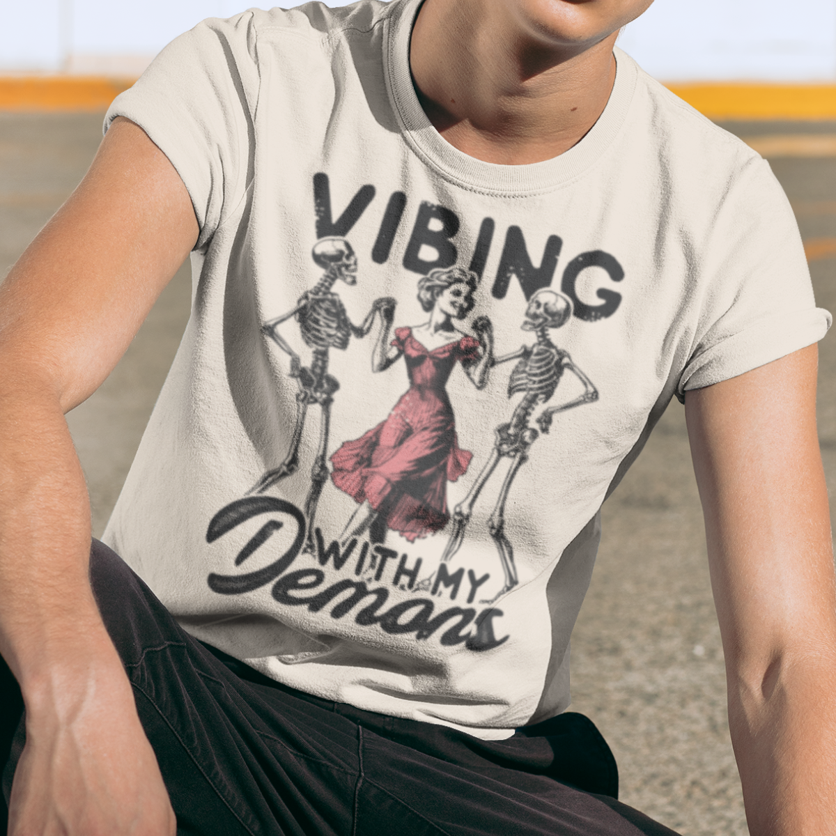 Vibing with my Demons Shirt - Unisex Halloween Shirt for Men or Women