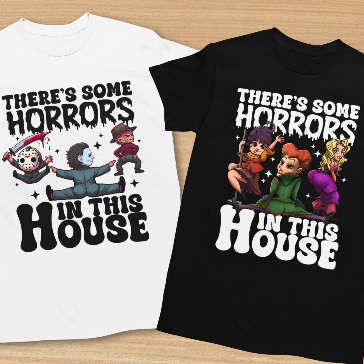 There's Some Horrors In This House Halloween Shirt - Unisex T-Shirt for Men or Women