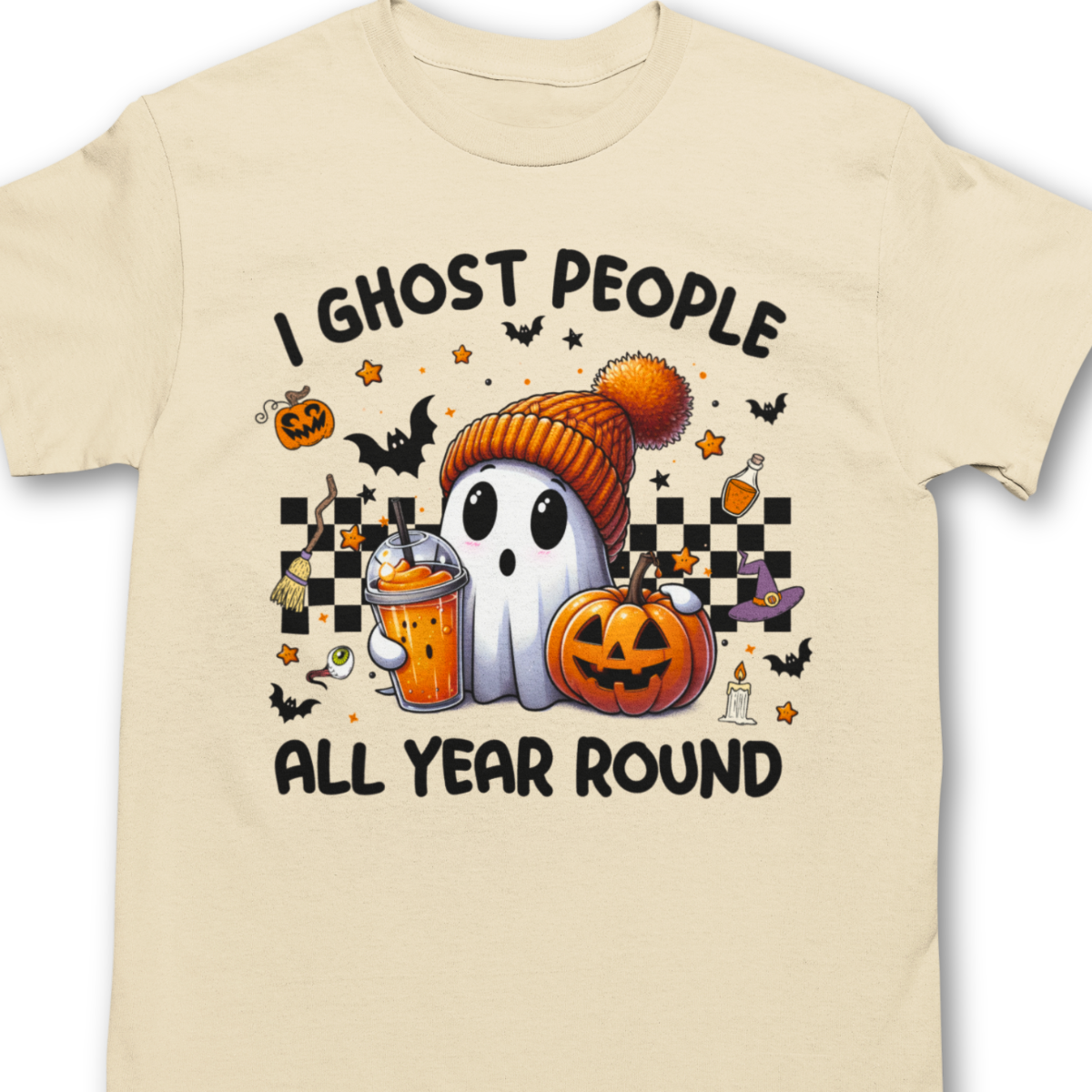 I Ghost People All Year Round Halloween Shirt - Unisex T-Shirt for Men or Women