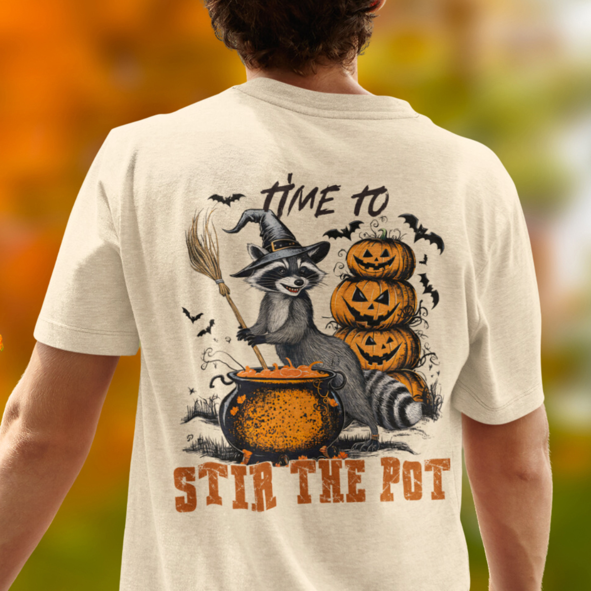 Time To Stir The Pot Halloween Shirt - Unisex Spooky Season Raccoon Halloween T-Shirt