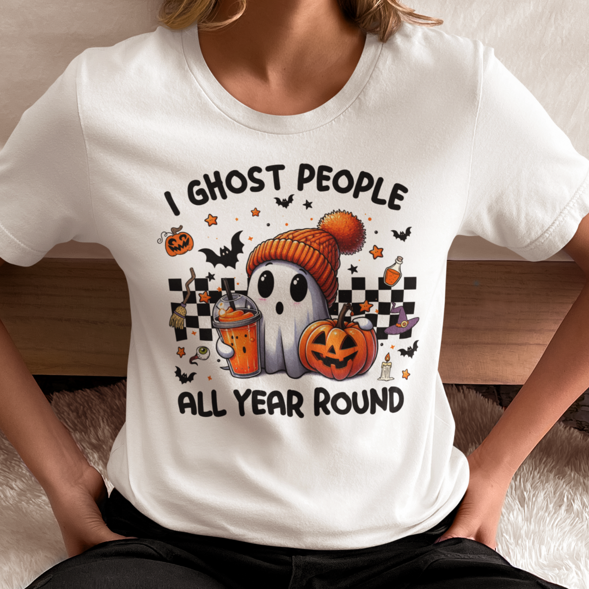 I Ghost People All Year Round Halloween Shirt - Unisex T-Shirt for Men or Women