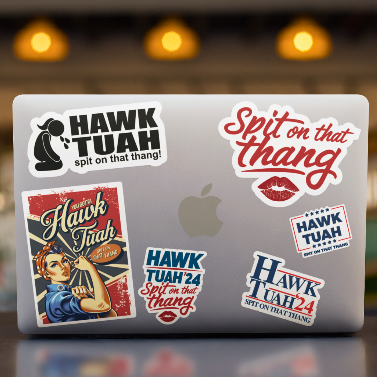 Hawk Tuah Spit On That Thang Viral Sticker Pack - 12 Die Cut Hawk Tuah Stickers